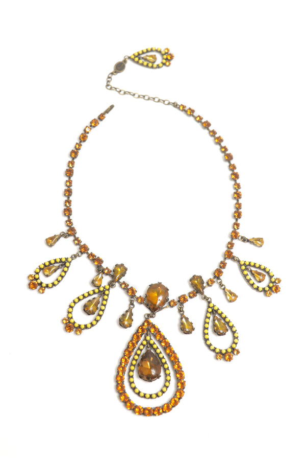 De Luxe Gypsy Pear Yellow Topaz Necklace