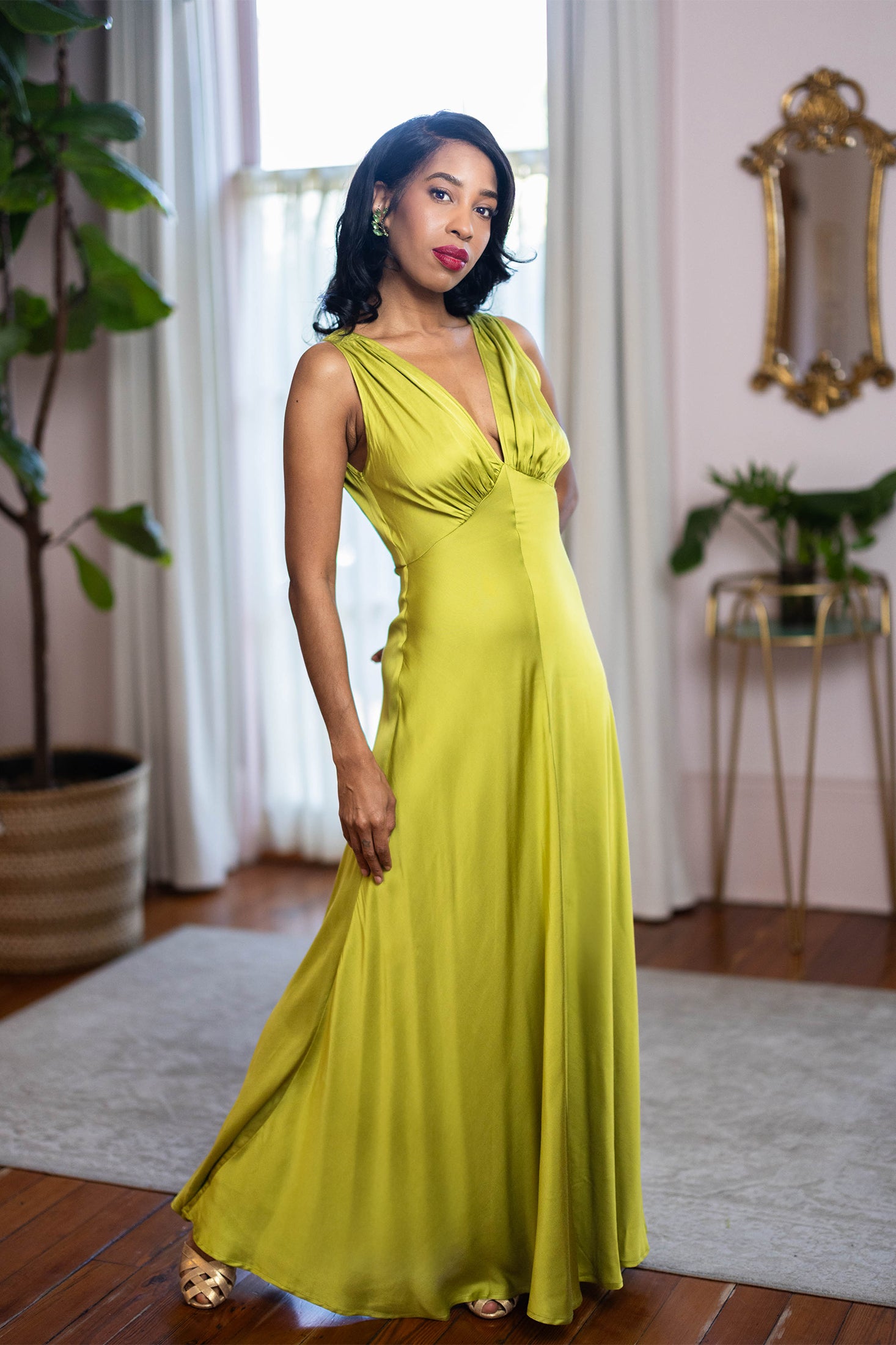 bias cut dress 1930s Nightgown Slip  Muse pair and dress up Evening Gowns Bias Cut Dress
