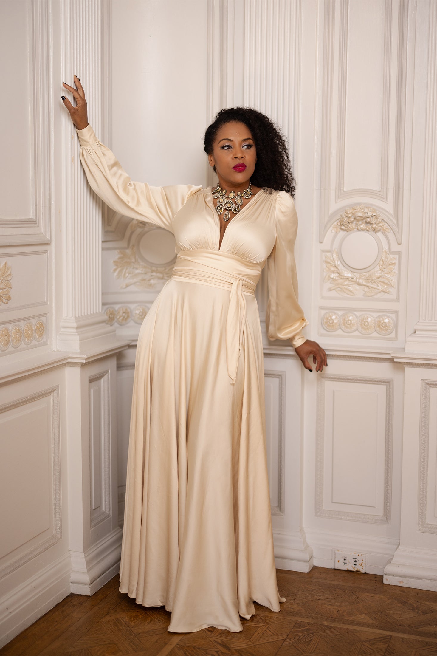 Gene Dress - Ivory Satin 10 Gene Dress - Ivory Satin 10