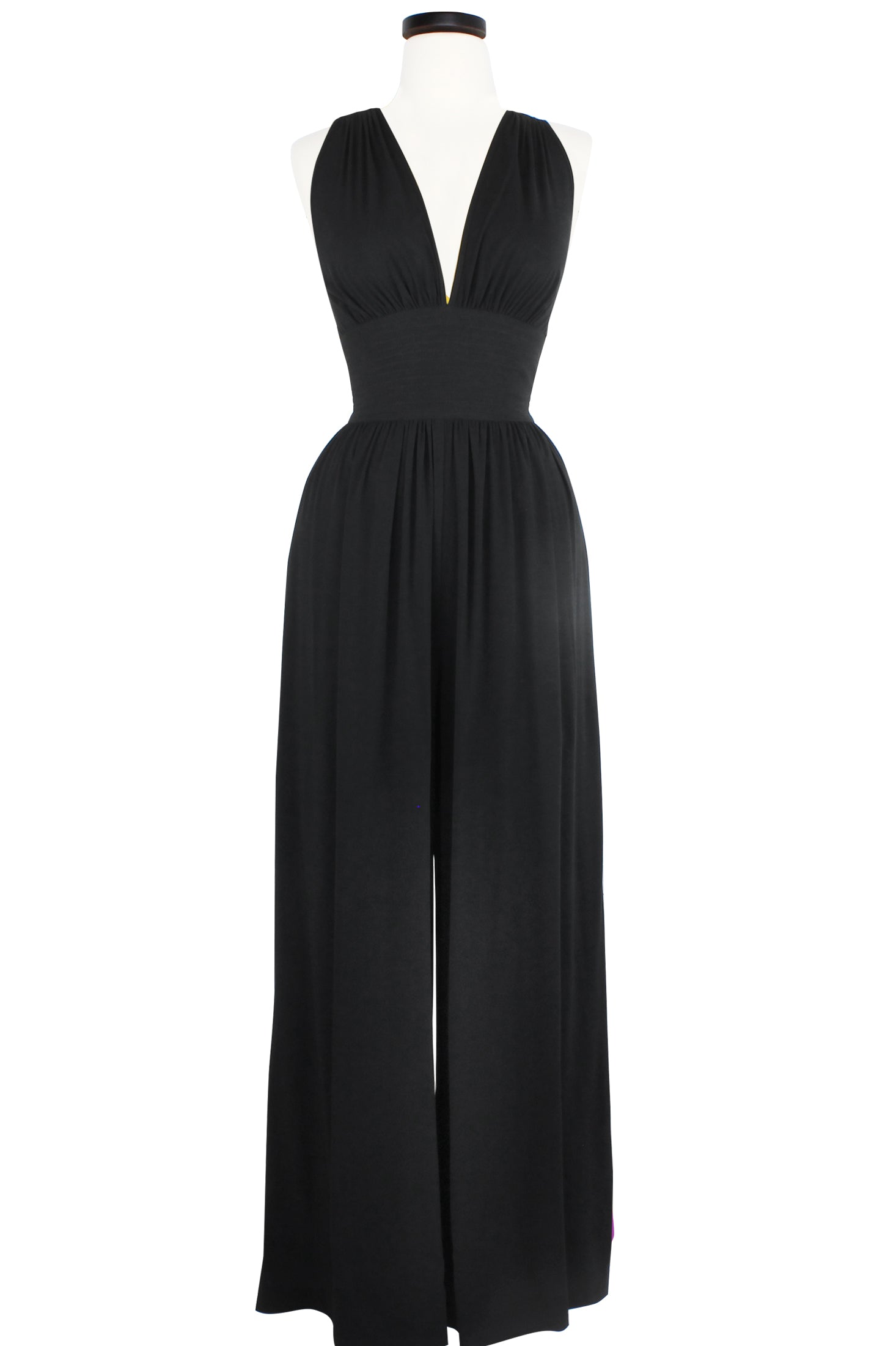 Trashy Diva - Trashy Diva Clothing Deep Cut Doris Jumpsuit - Black