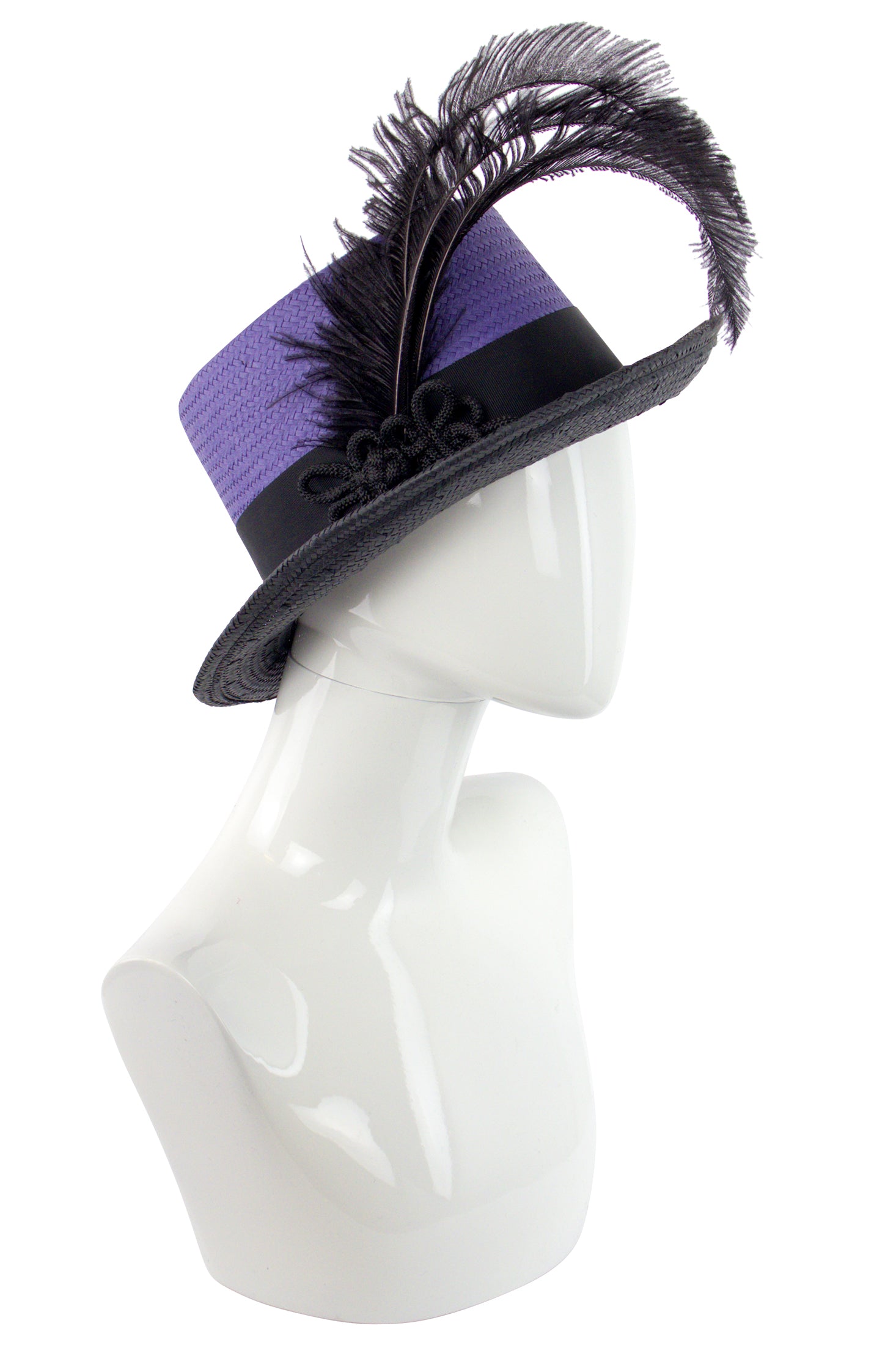 Kathy Jeanne Straw Top Hat with Feather - Main Image