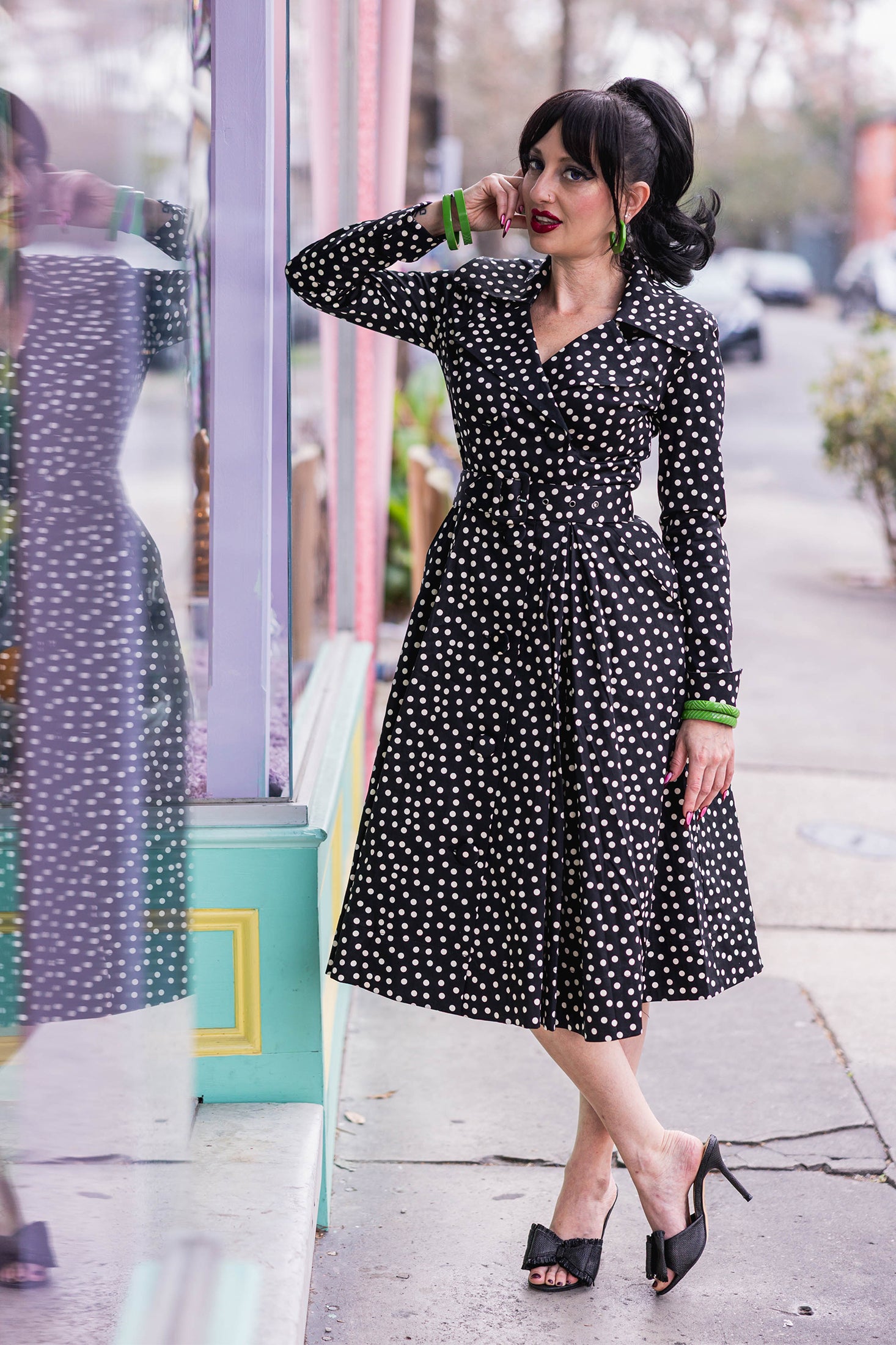 Trashy Diva - Trashy Diva L'agent Coat Dress - Lucille Dots