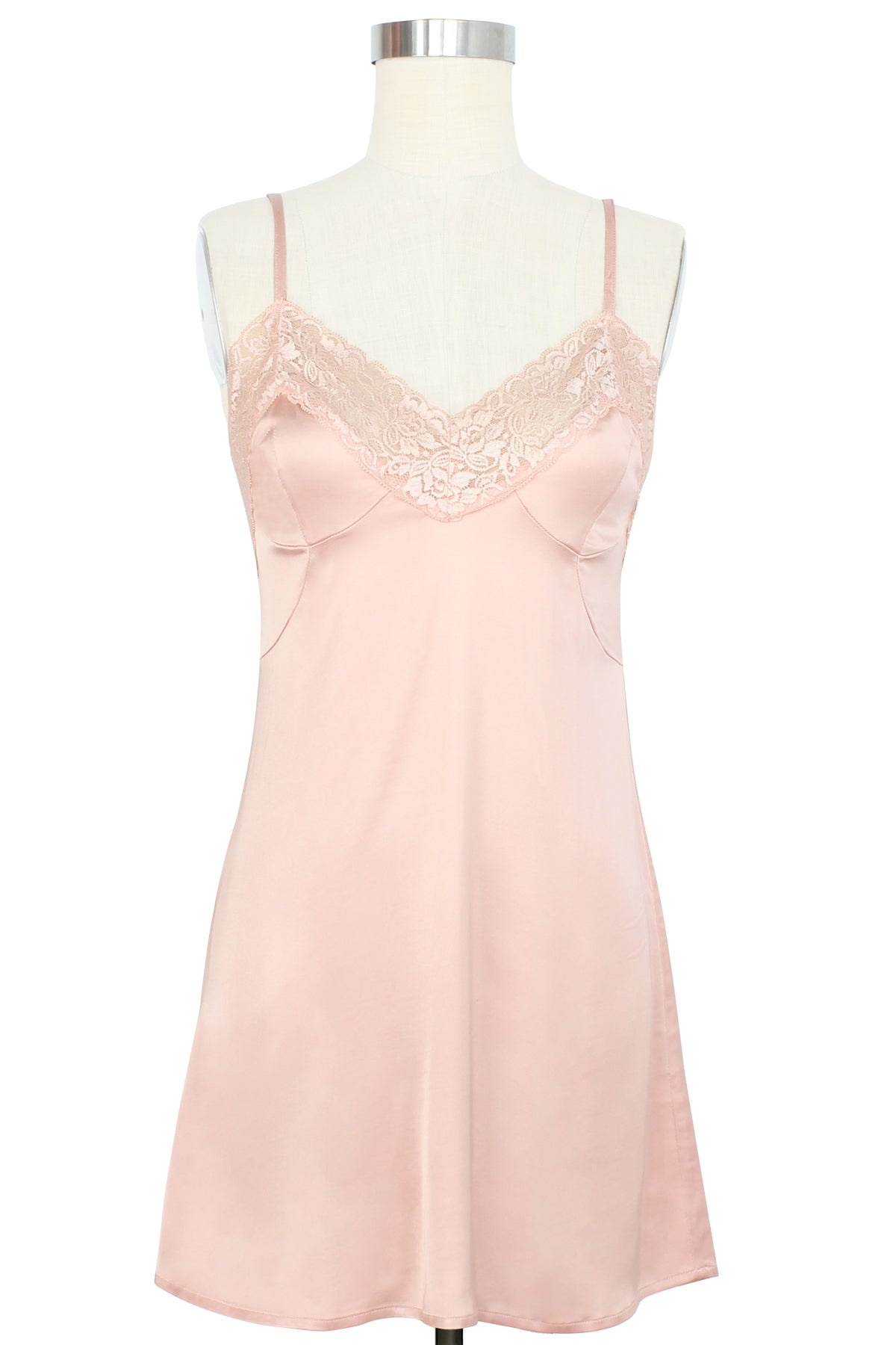 strapless open back dress Pink Satin Mini Dress main image 1