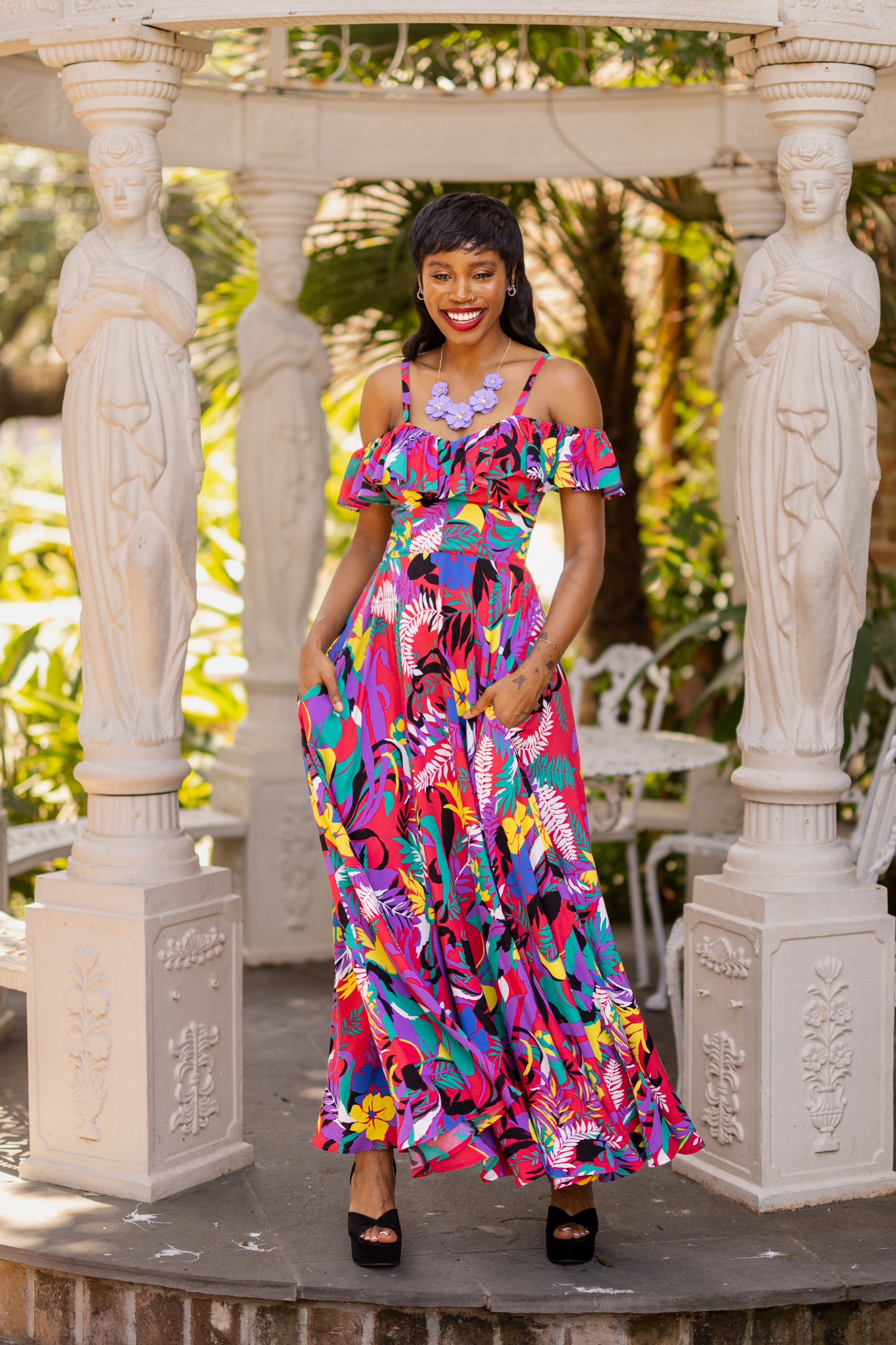 Hollywood Long Dress - Totally Tropical - Final Sale 00 Hollywood Long Dress - Totally Tropical - Final Sale 00