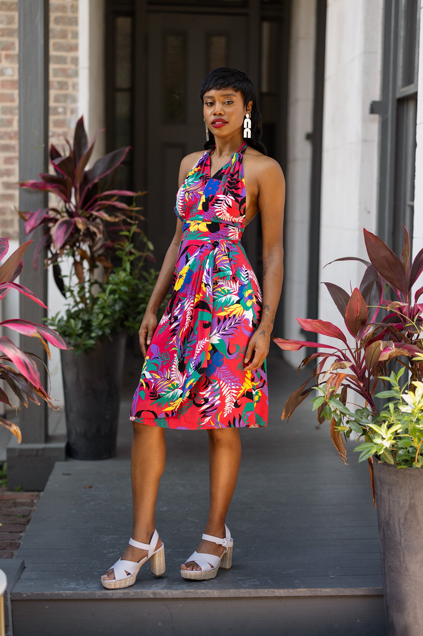 fur lined mini dress Floral Elegance Mini Dress L/XL