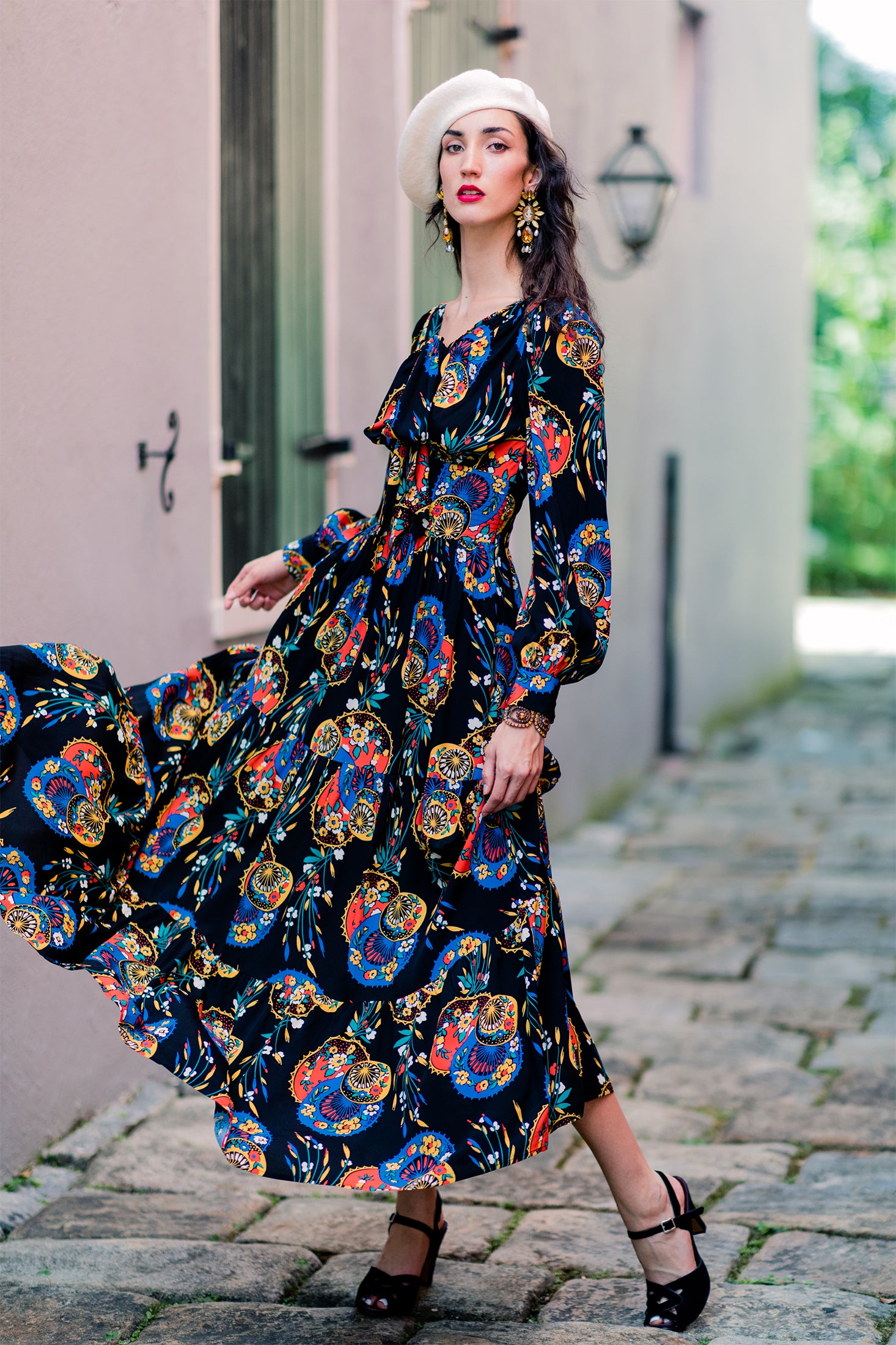 Bianca Bow Long Dress - Parasols - Final Sale (In Store) Bianca Bow Long Dress - Parasols - Final Sale (In Store)