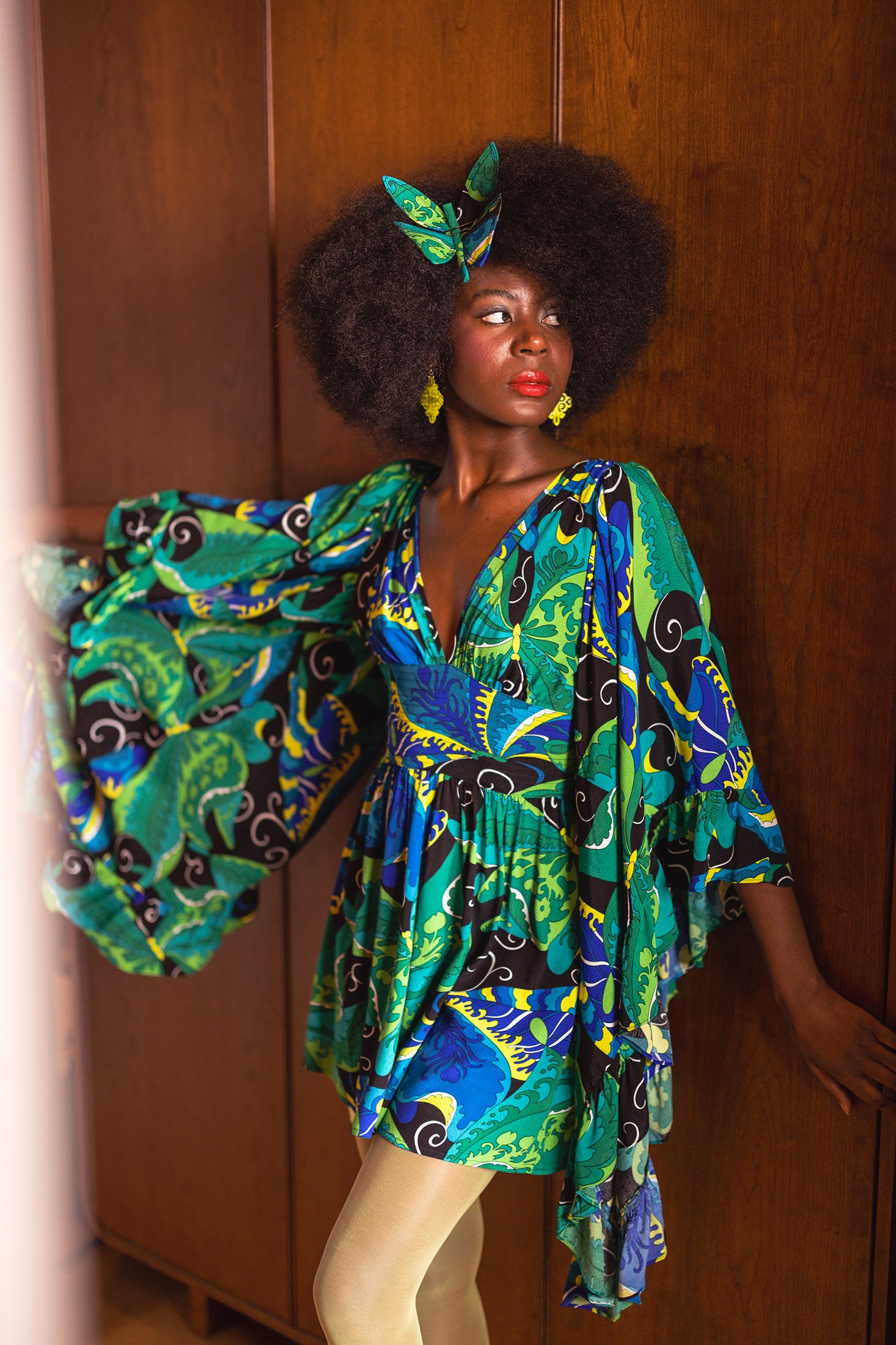 Butterfly Mini Dress - Psychedelic Butterflies - Final Sale 2 Butterfly Mini Dress - Psychedelic Butterflies - Final Sale 2