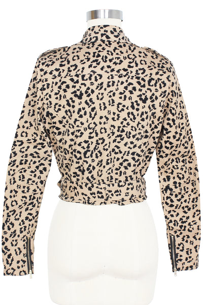 oasis animal print tie front shirt