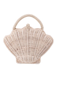 Nina Rattan Shell Handbag - Natural