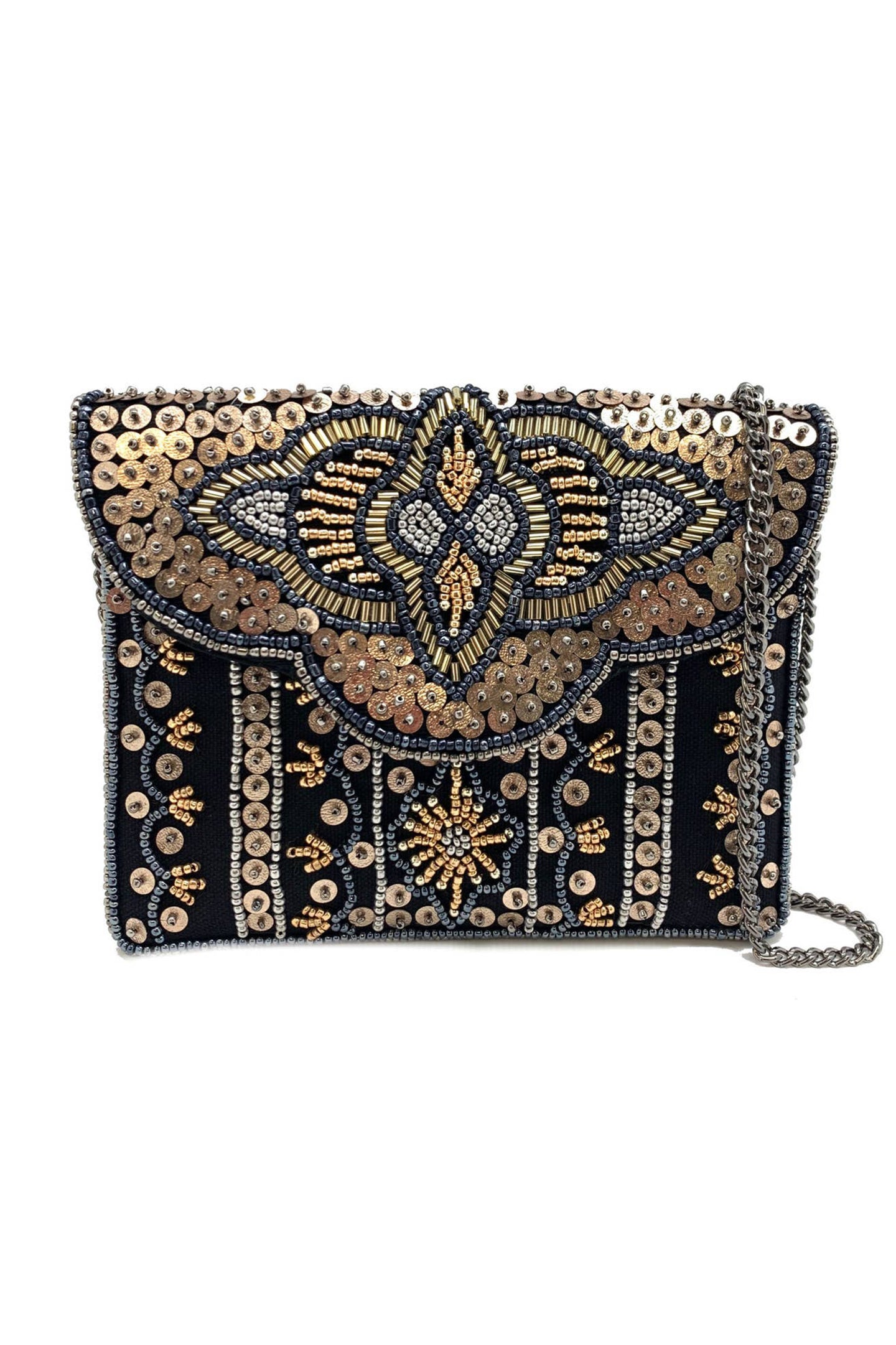 Embellished Gold and Black Mini Clutch