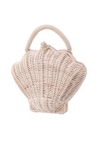 Nina Rattan Shell Handbag - Natural