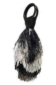 Ricki Designs Multi Beaded Fringe Wristlet - Black Silver