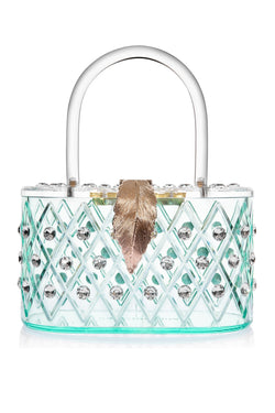 1950 Vintage Style Spearmint Ice Crystal Acrylic Lucite Bag