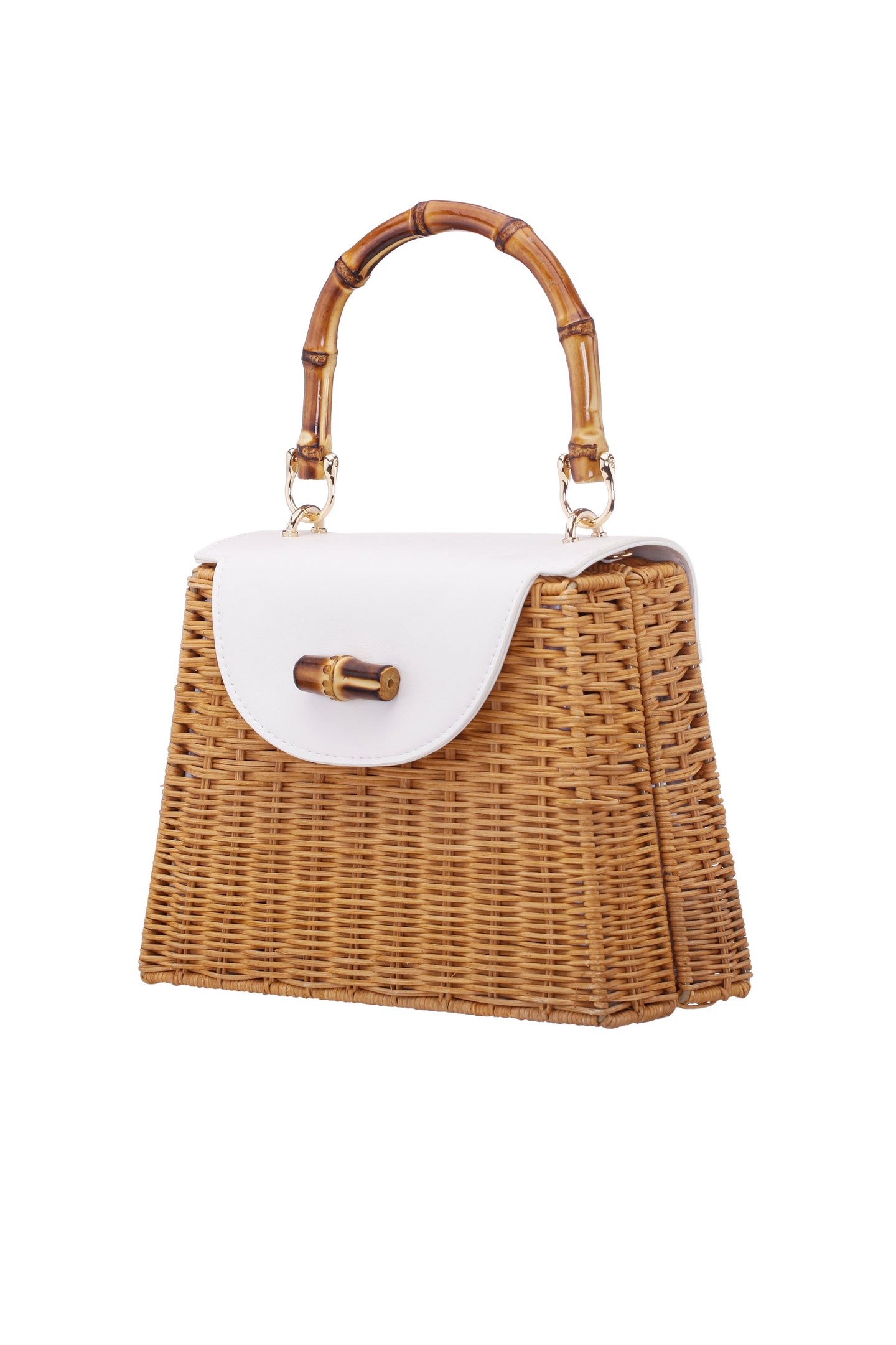 Nina Capri Woven Straw Handbag - Natural White ##description##