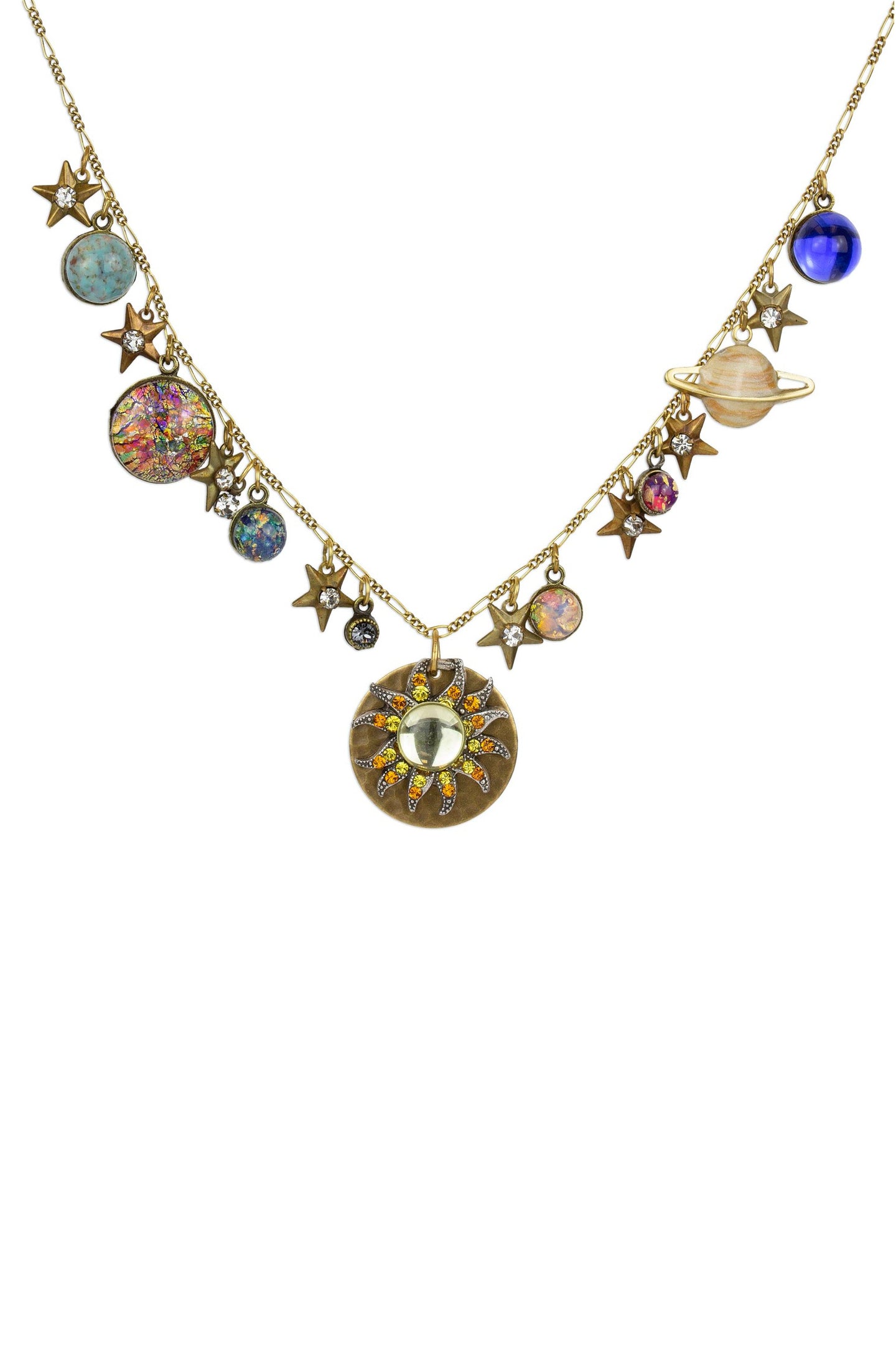 Anne Koplik Celestial Bodies Crystal Galaxy Charm Necklace