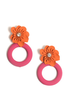 Colored Flower Earrings