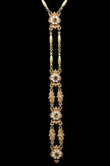 Sweet Romance Art Deco Vintage Gold Opal Y Necklace
