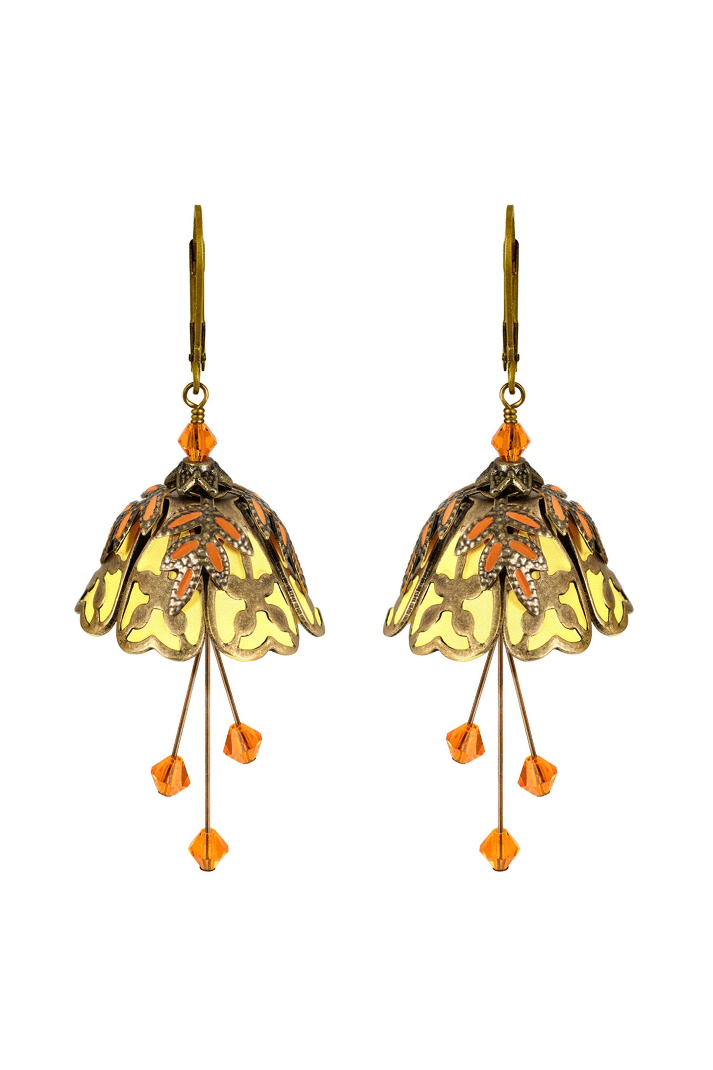 NoMonet Flower Fairy: Painted Lucky Clover Irish Earrings