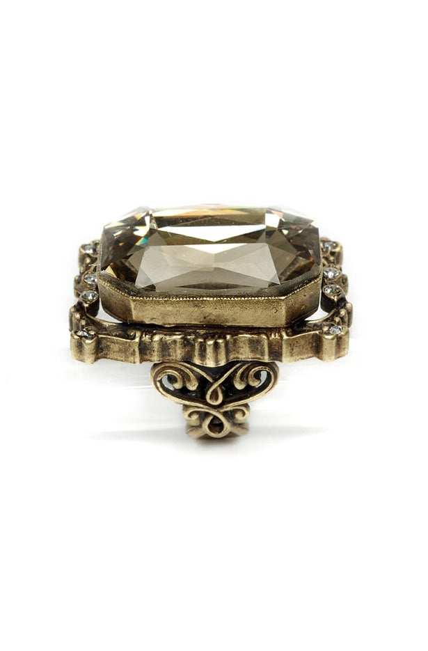 Sweet Romance Grand Octagon Crystal Ring - Purple
