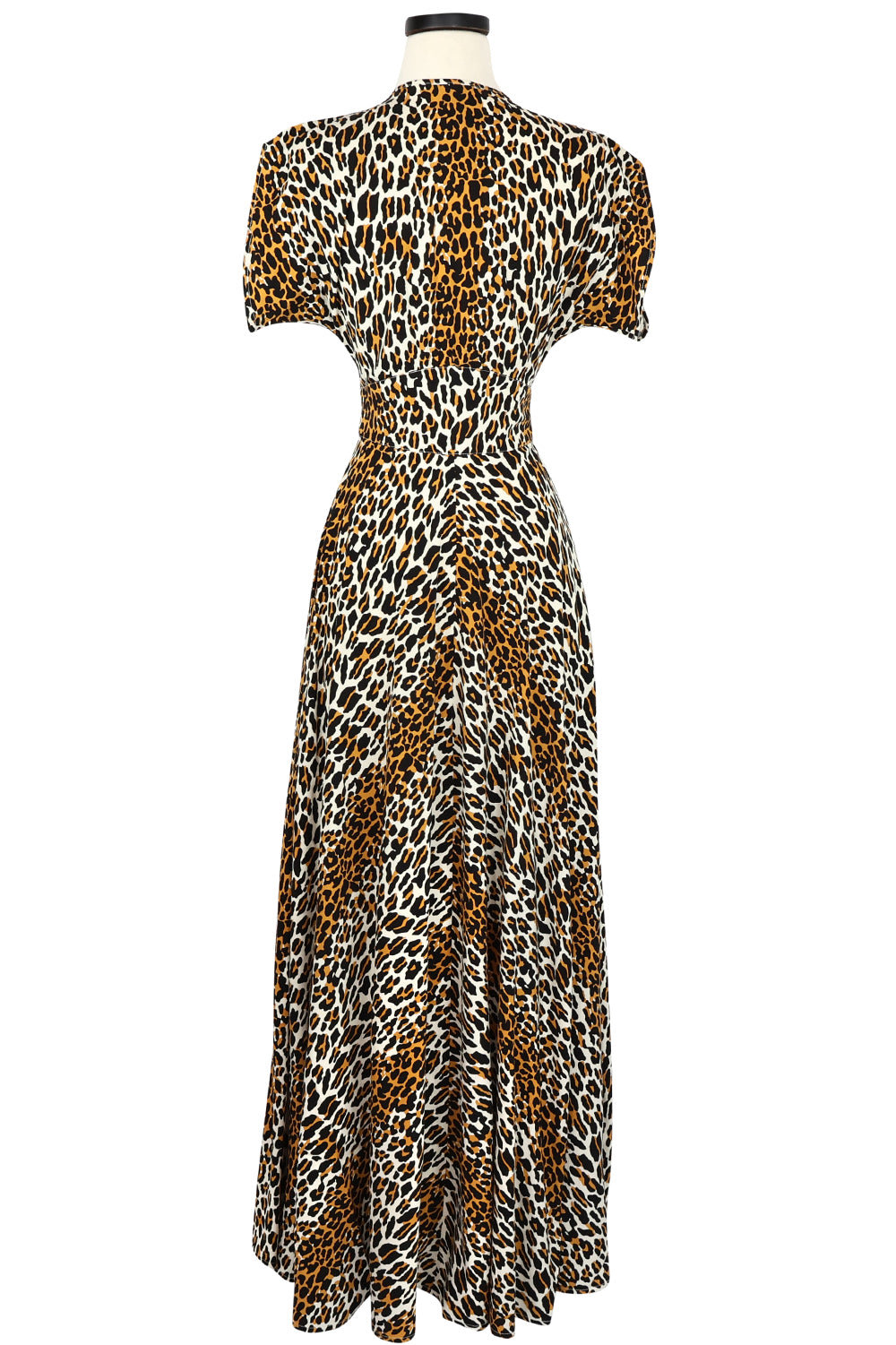 Claire Long Zip Front Dress - 50's Leopard
