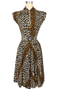 Zip Front Marie Dress - 50's Leopard