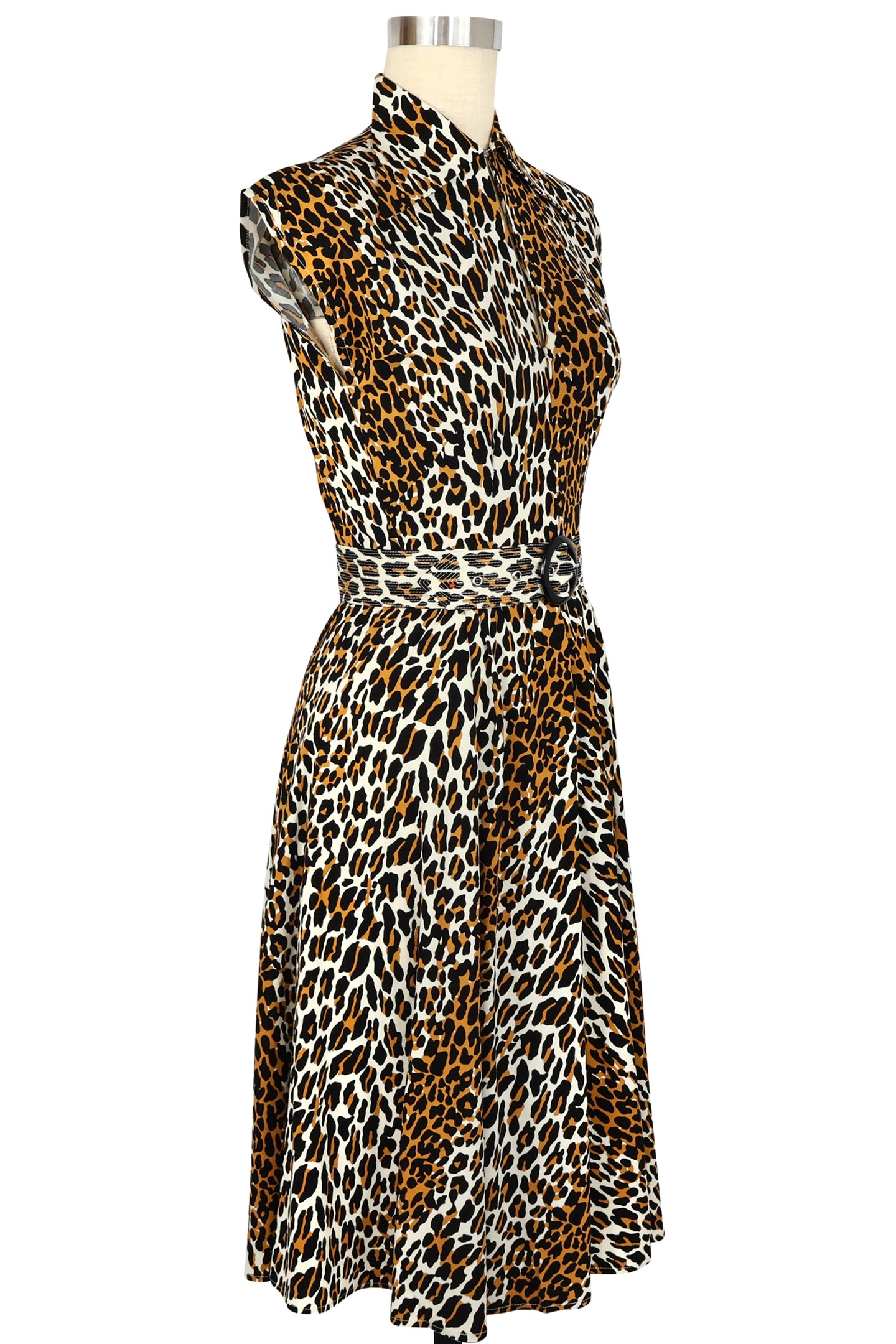 Zip Front Marie Dress - 50's Leopard