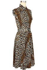 Zip Front Marie Dress - 50's Leopard