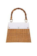 Nina Capri Woven Straw Handbag - Natural White ##description##