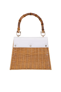 Nina Capri Woven Straw Handbag - Natural White ##description##