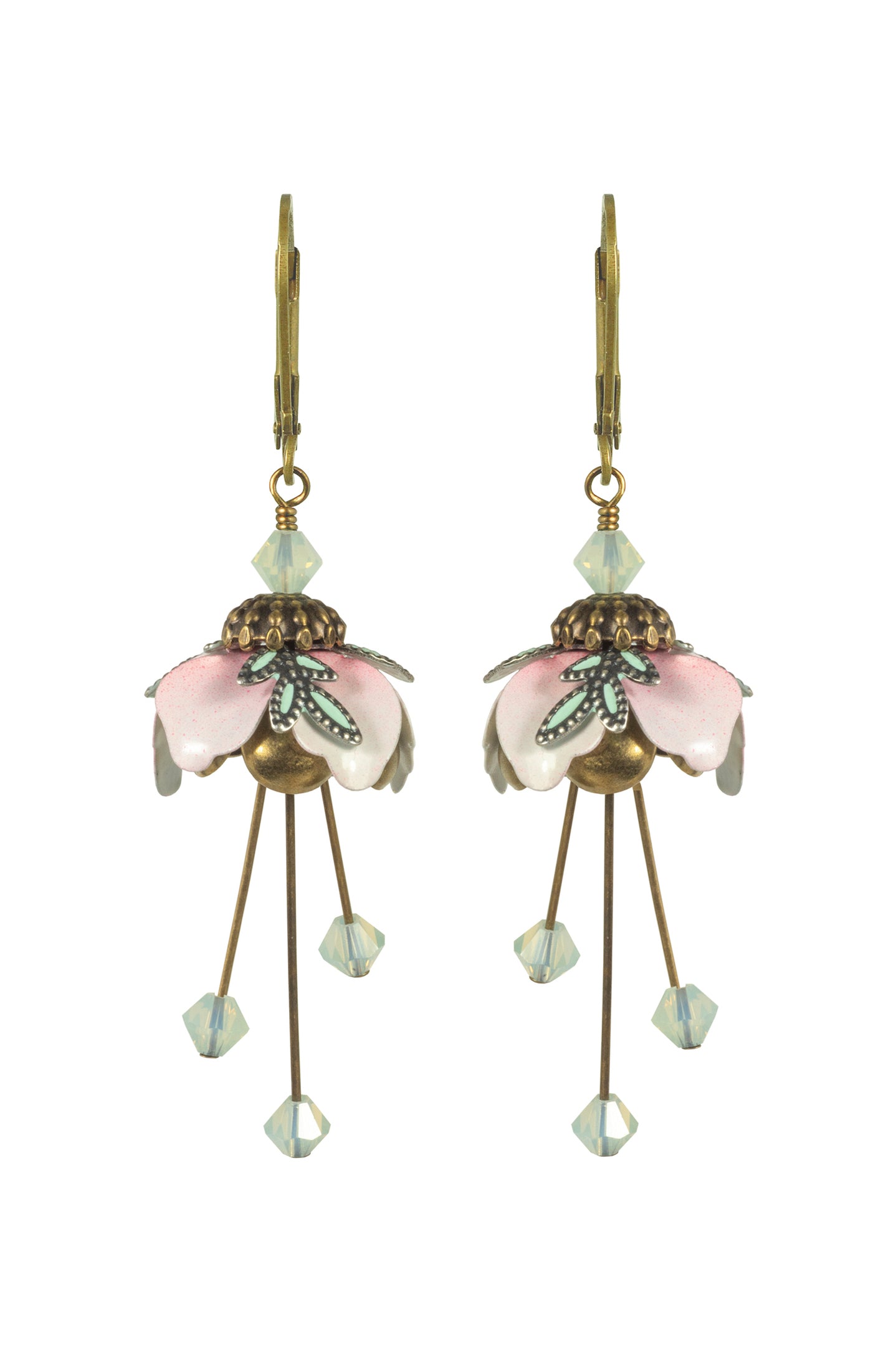 NoMonet Flower Fairy Painted Sakura Cherry Blossom Earrings