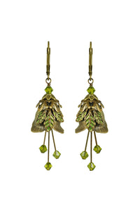 NoMonet Flower Fairy Rose Flower Hand Painted Leaves Earrings