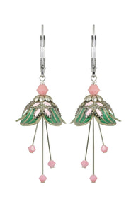 NoMonet Flower Fairy Painted Delicate Flower Earrings W/ Crystals ##description##