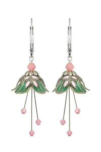 NoMonet Flower Fairy Painted Delicate Flower Earrings W/ Crystals ##description##