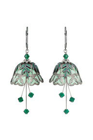 NoMonet Flower Fairy: Painted Lucky Clover Irish Earrings