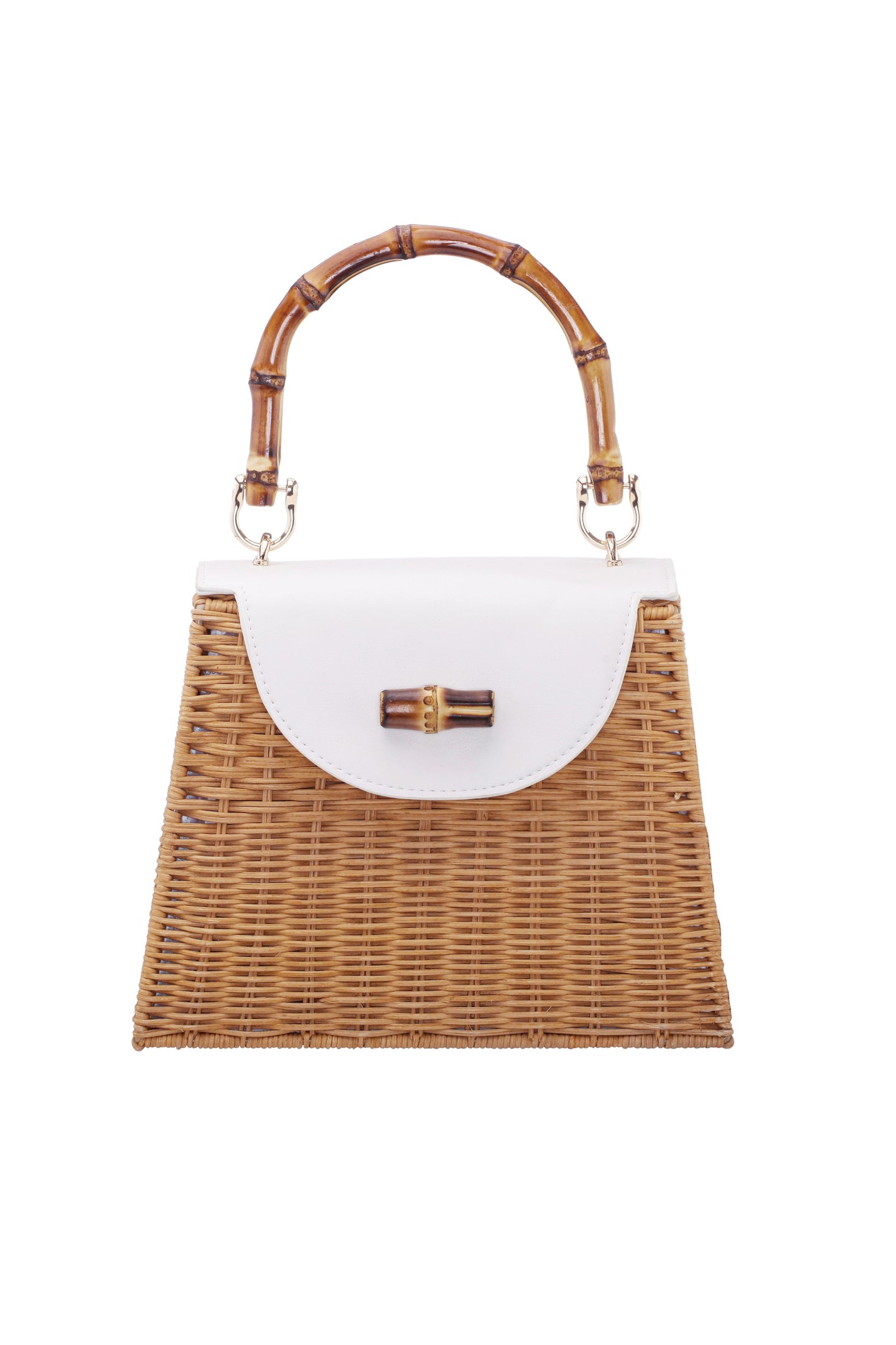 Nina Capri Woven Straw Handbag - Natural White ##description##