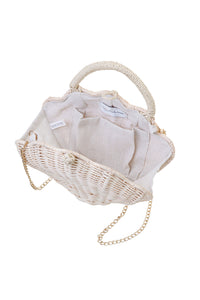 Nina Rattan Shell Handbag - Natural
