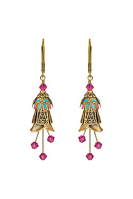 NoMonet Flower Fairy Painted Whimsical Celtic Earrings with Crystals ##description##