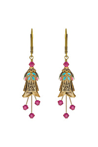 NoMonet Flower Fairy Painted Whimsical Celtic Earrings with Crystals ##description##