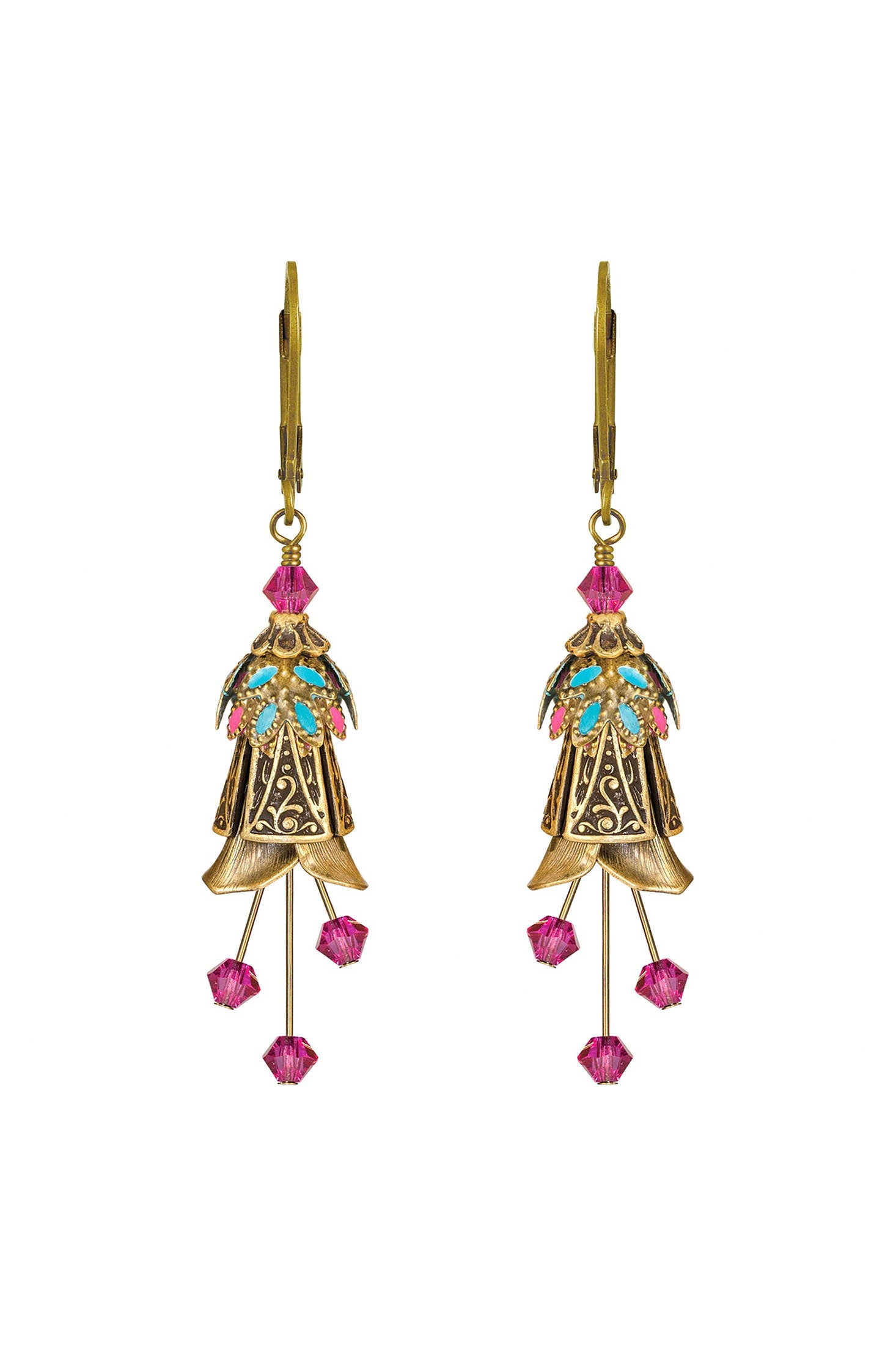 NoMonet Flower Fairy Painted Whimsical Celtic Earrings with Crystals ##description##