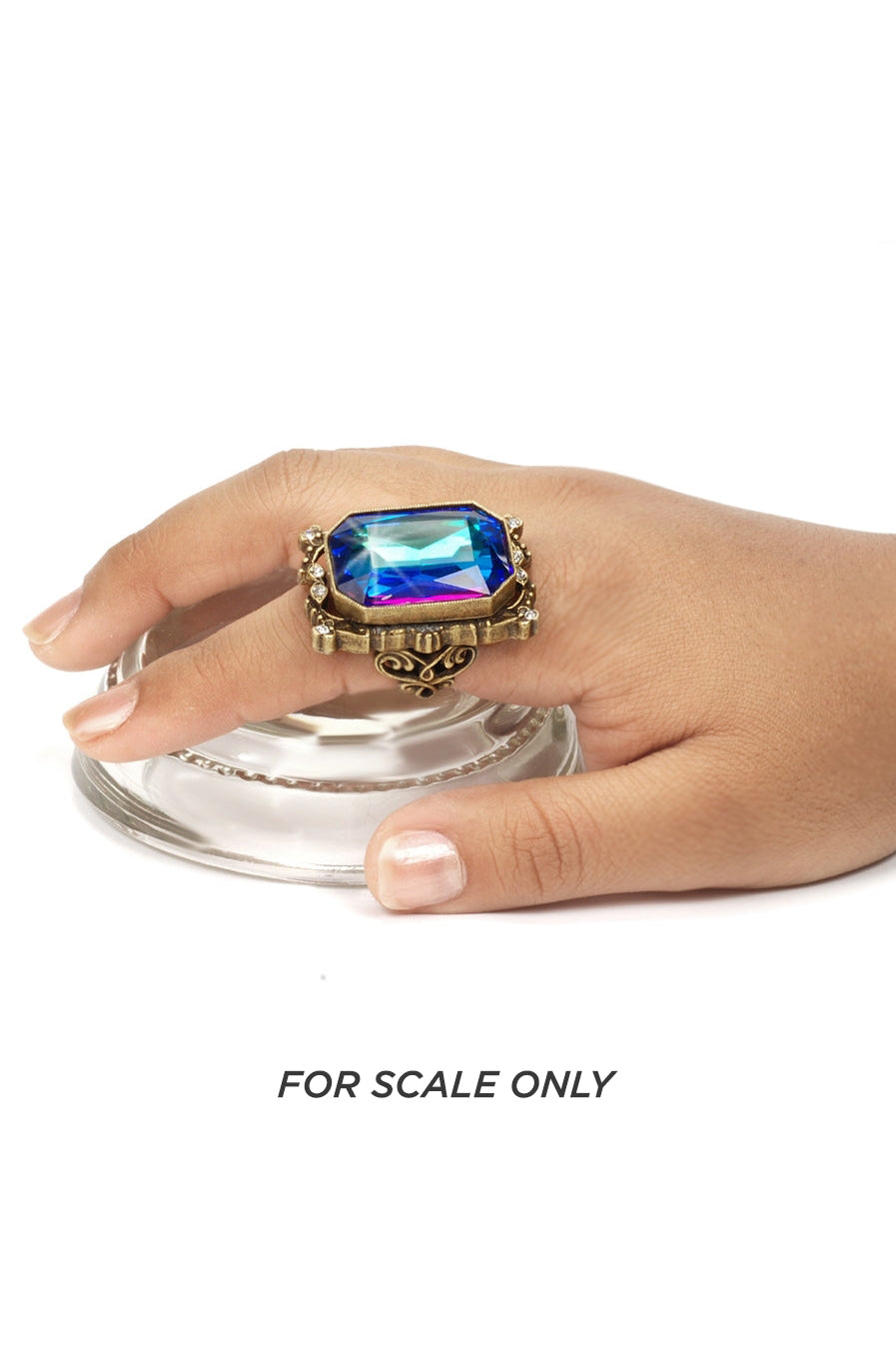 Sweet Romance Grand Octagon Crystal Ring - Jade