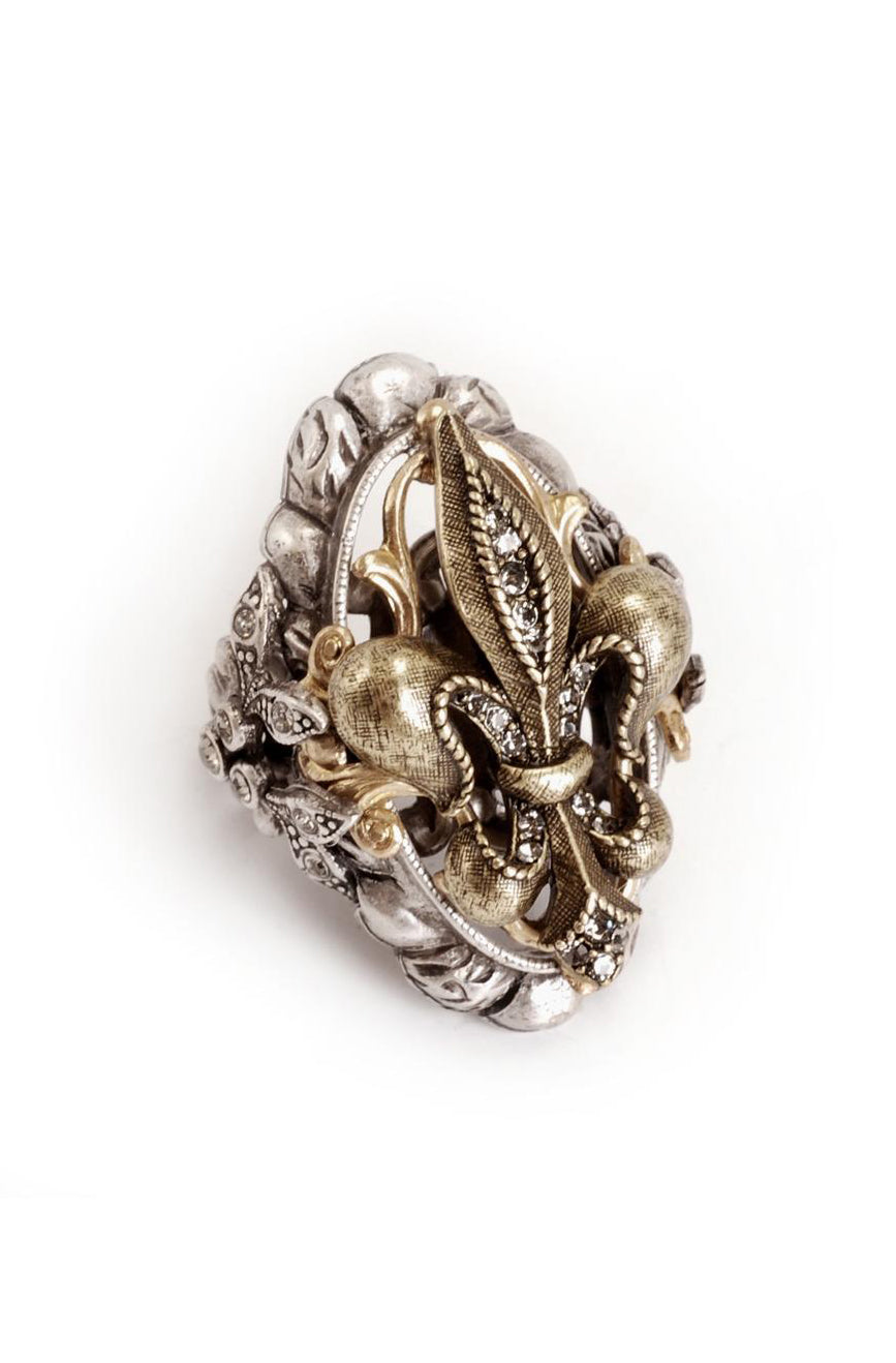 Sweet Romance French Ritz Fleur De Lis Ring