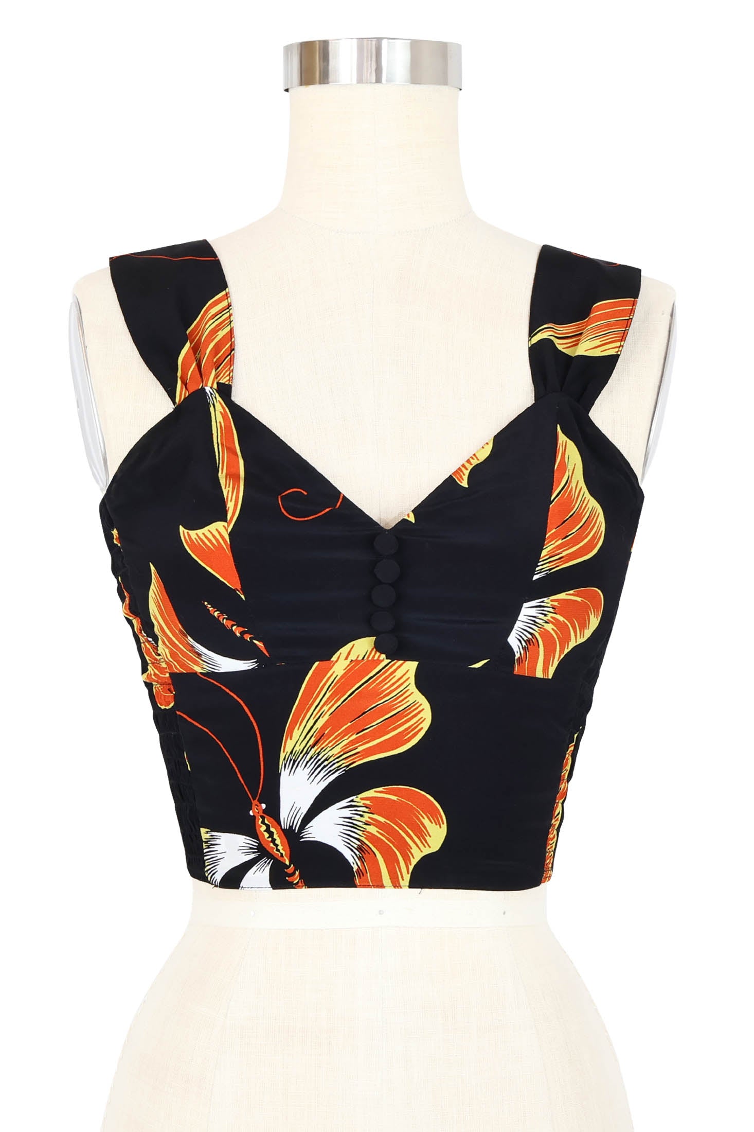 Button Front Hottie Top - Adrian Butterfly