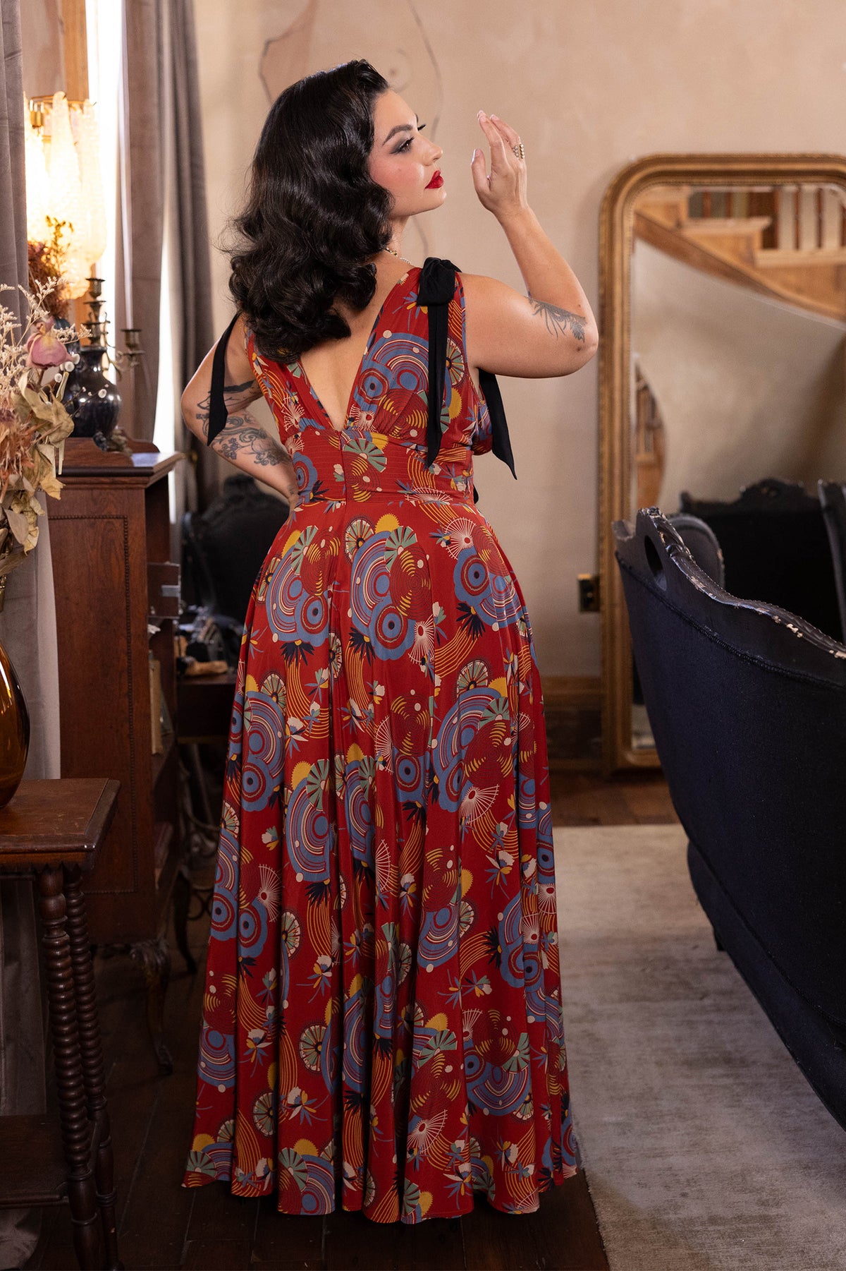 Toulouse Dress - Art Deco Swirls