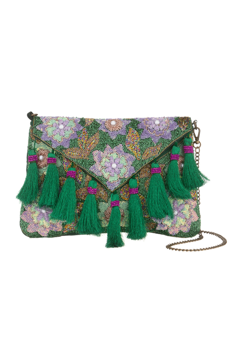 Alex Max Beaded Tassel Clutch