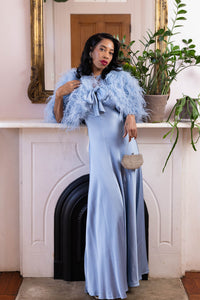 1930s Bias Gown - Blue Fog