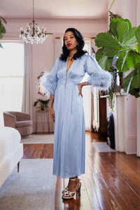 Glam Harlow Robe - Blue Fog