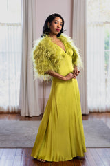 1930s Bias Gown - Chartreuse