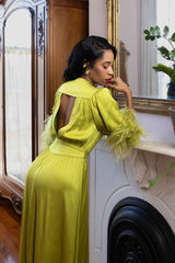 Glam Starlet Robe - Chartreuse