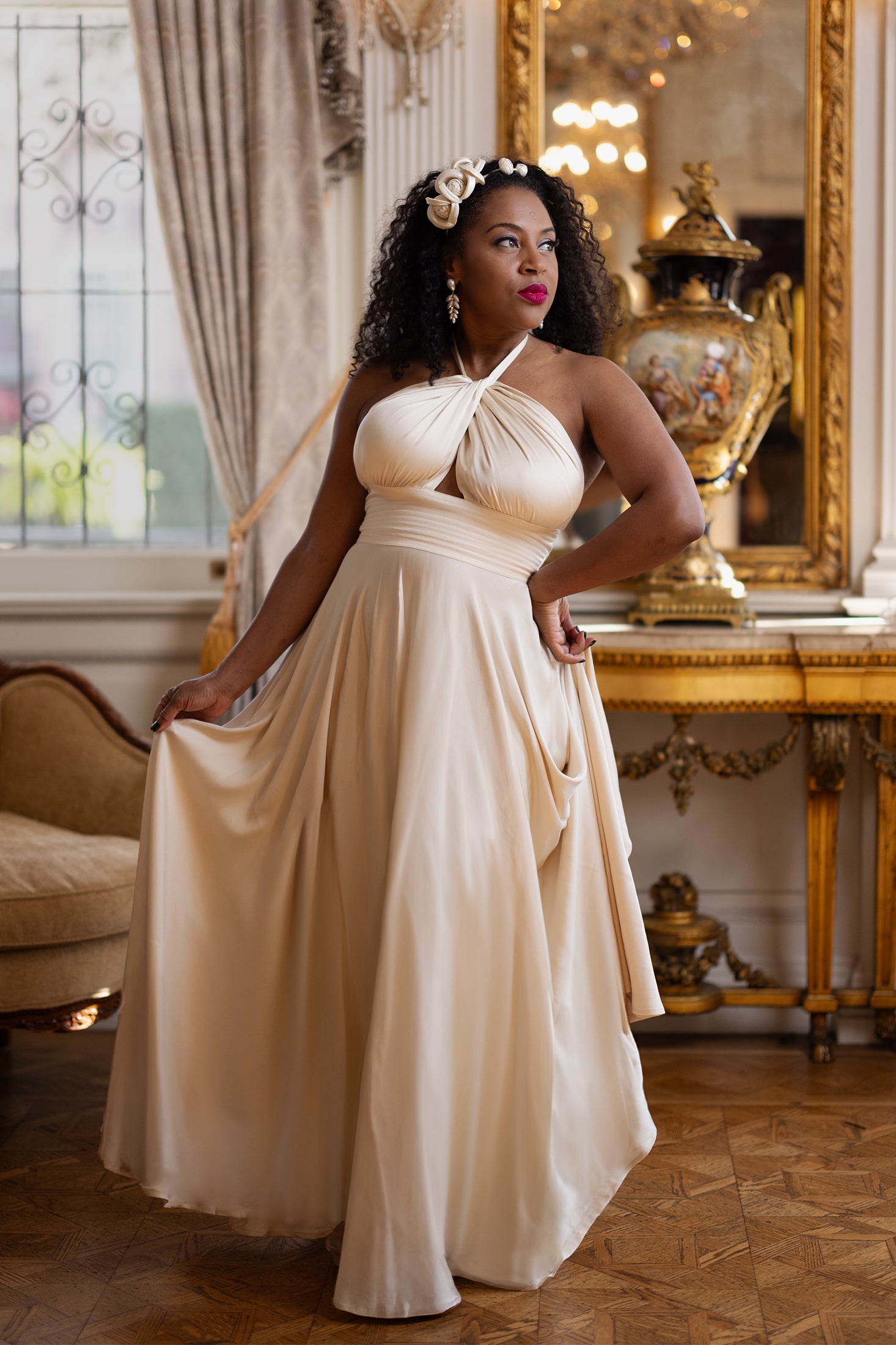 Yves Circle Dress - Ivory Satin - Final Sale 8 Yves Circle Dress - Ivory Satin - Final Sale 8