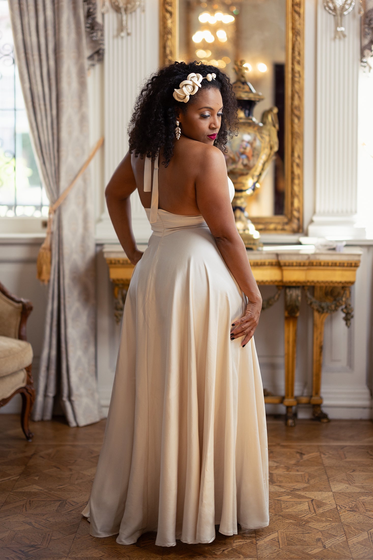Yves Circle Dress - Ivory Satin - Final Sale 8 Yves Circle Dress - Ivory Satin - Final Sale 8